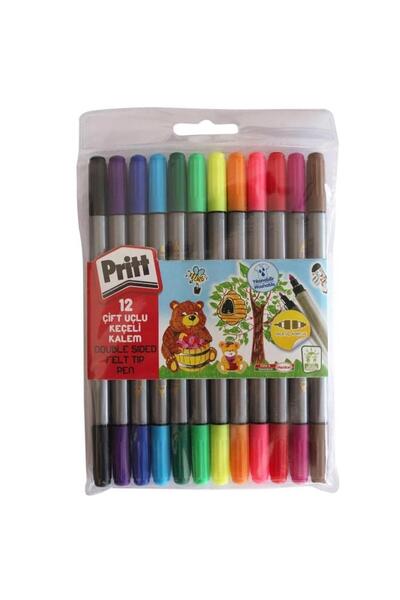 Pritt قلم طلاء ذو ​​طرف مزدوج 12 لون 1687977