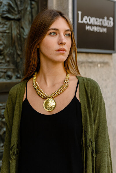 TAUPE Bijoux Nicole Gold Renk Boncuklu Çoklu Kolye