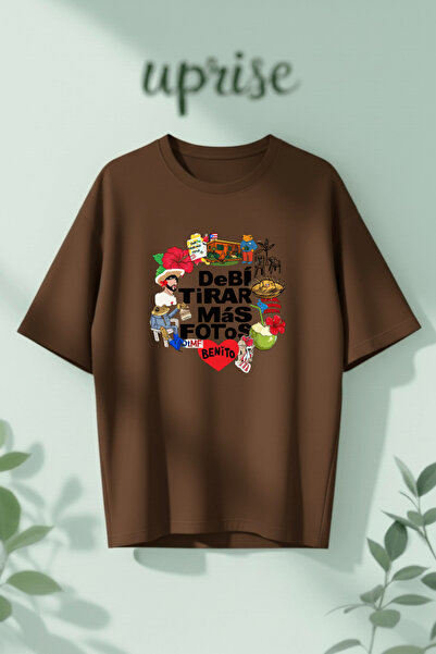 Vordevia Bad Bunny Debi Tirar Mas Fotos cu imprimeu bumbac lu supradimensiona...