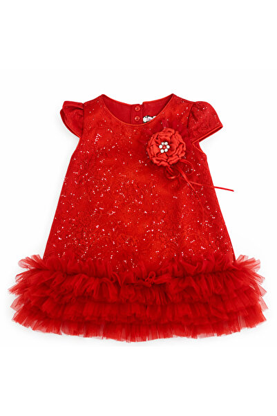 Pamina تنورة للفتيات Uclari Tü تول ü فستان جاكار أحمر لعمر سنة واحدة