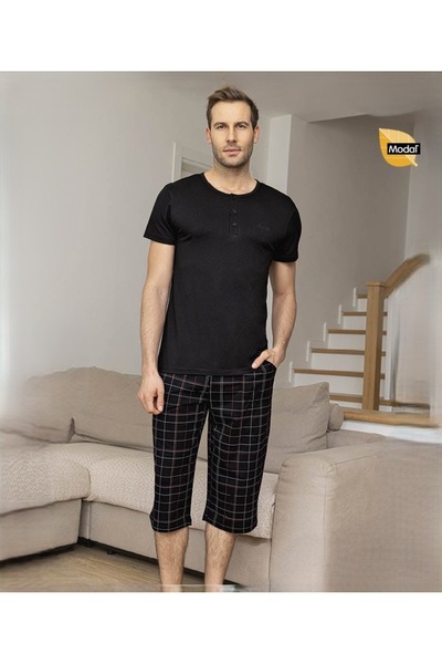 Aydoğan Men's Modal Piece Short Sleeve Pajama Set