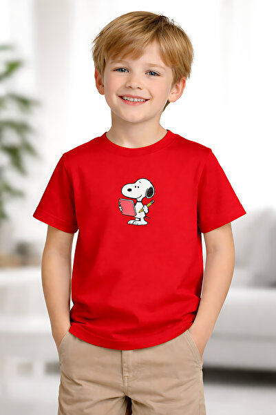 ArtYus Snoopy Not Baskılı Unisex Pamuklu Çocuk T-Shirt