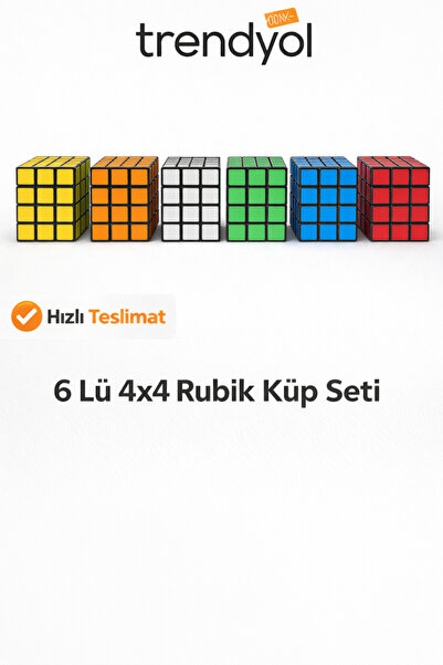 KAR TANESİ 6'lı 4x4 Rubik Küp Zeka Oyunu Seti – Çocuklar İçin Eğitici Akıl Oy...