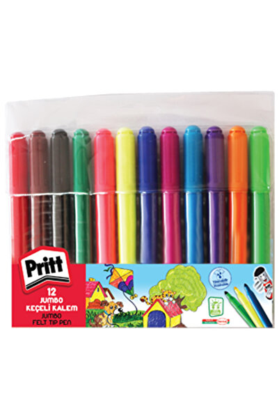 Pritt قلم طلاء جامبو بسن مستدير 12 لون 1687975