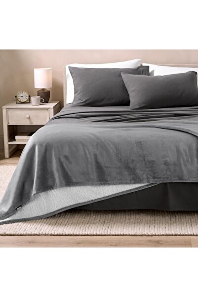Ruhhy Double Blanket RUHHY, 150x200cm, Dark Gray/White