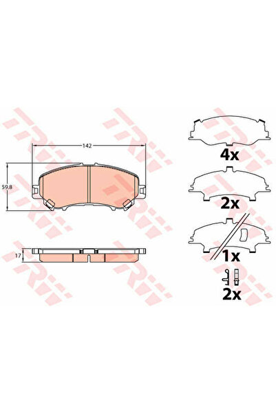 TRW Σετ τακάκια φρένων, δισκόφρενο GDB3648