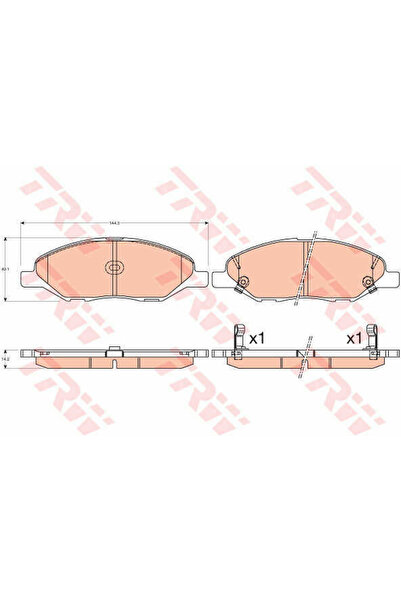 TRW Set plăcuțe de frână, frână pe disc GDB3577