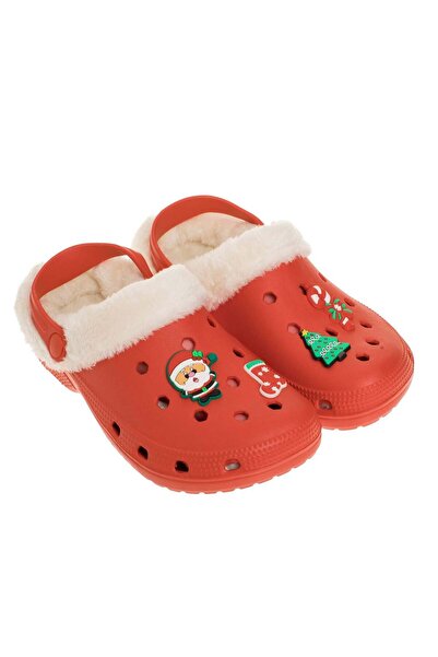 OEM Red Family Christmas Slipper with Faux Fur & Pins 35-36