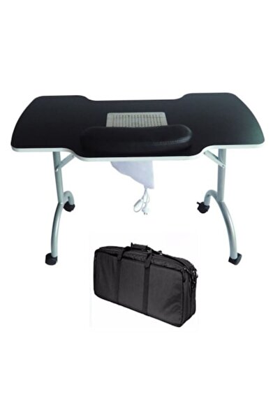 ZoePRO COOL Manicure Table with Built-in Vacuum and Wheels - Black