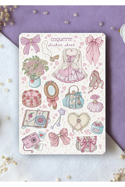 LABELOVE Coquette Vintage Kız Sticker Seti A5 – Fiyonk, Moda & Aksesuar Temal...