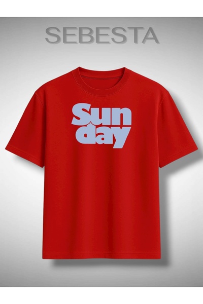 Sebesta Fashion تي شيرت Sun Day مطبوع بريميوم كبير الحجم