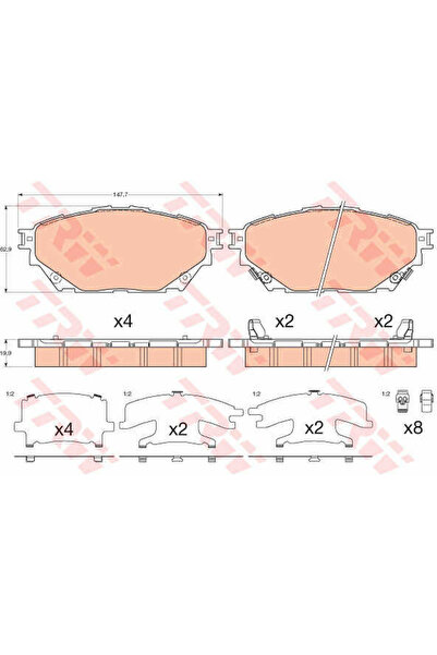 TRW Σετ τακάκια φρένων, δισκόφρενο Gdb3611 Mitsubishi Cantervi/Cantervii/Fuso