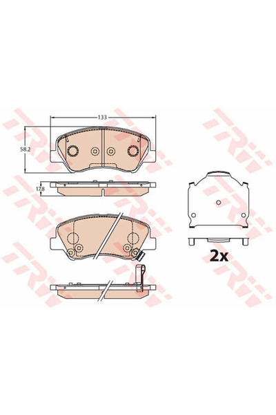 TRW Set plăcuțe de frână, frână pe disc GDB3630