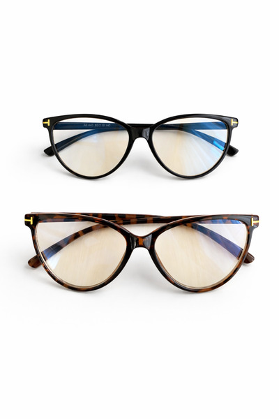 PİYESBOUTİQUE 2-Pack Leopard Black Cat Eye Bone Transparent Women Men Unisex ...