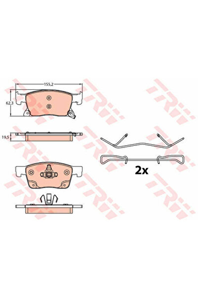 TRW Σετ τακάκια φρένων, δισκόφρενο GDB2139