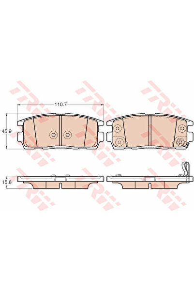 TRW Σετ τακάκια φρένων, δισκόφρενο GDB3566