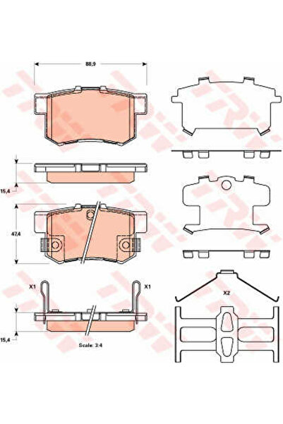 TRW Σετ τακάκια φρένων, δισκόφρενο Gdb3516 Suzuki Kizashi/Swift Iii/Sx4