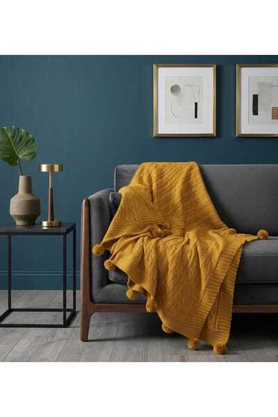 DAHABELLA LUXE HOME Knitted Knitwear Tv Blanket - Shoulder & Armchair Shawl, ...