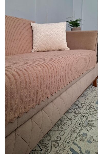 DAHABELLA LUXE HOME Bambu Fitilli Kadife Kaymaz Koltuk Örtüsü 170X210cm Sünge...