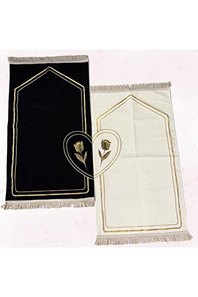 Hediyeleşin Ειδικό Χαλάκι Προσευχής με Καρδιές για Ζευγάρια, Μαύρο και Λευκό ...