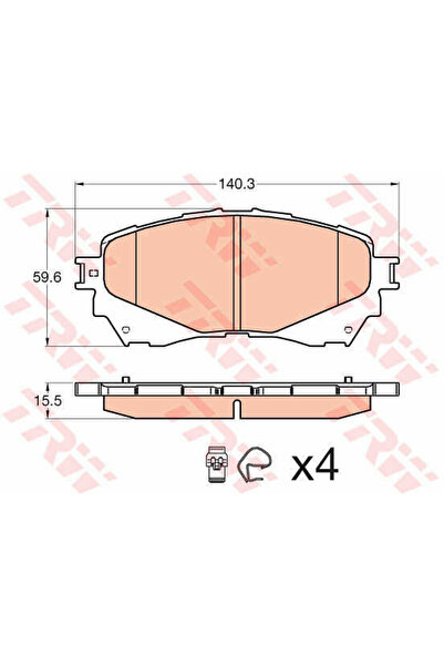 TRW Σετ 4 μπροστινών τακακιών φρένων για Mazda 6 2.0/2.2D/2.5 μετά τις 08.2012