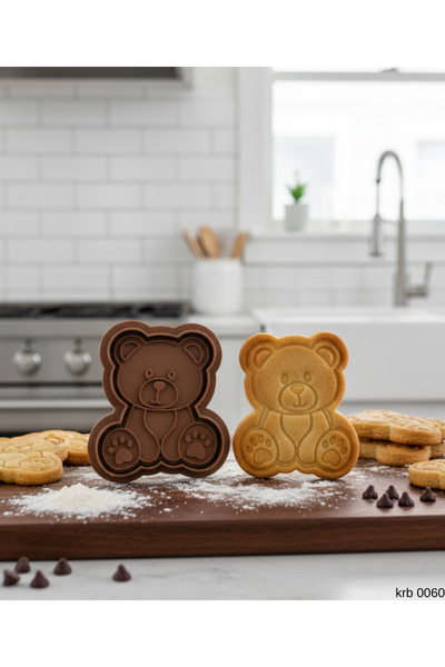 EGATOPTAN Cute Baby Bear Figured Cookie Mold and Dough Cutter Two Pieces for ...