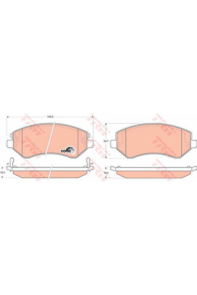 TRW Σετ τακάκια φρένων, δισκόφρενο GDB4126