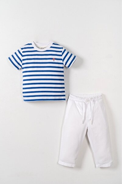 nk kids 41603 Striped T-Shirt 1/4 Sax