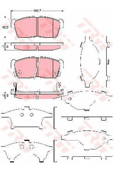 TRW Set plăcuțe de frână, frână pe disc GDB3359