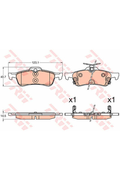 TRW Σετ τακάκια φρένων, δισκόφρενο GDB3588