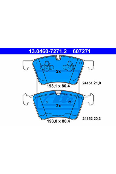 Ate Σετ τακάκια φρένων, δισκόφρενο 13.0460-7271.2 Mercedes-Benz G-Class/M-Class