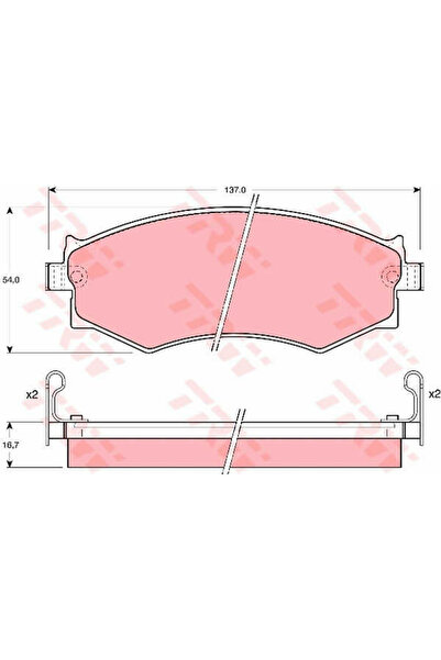 TRW Set de plăcuțe de frână, frână pe disc GDB1008