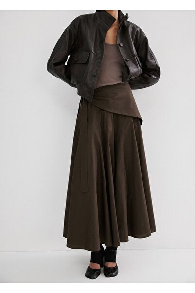 MANGO Woman Şal detaylı evaze etek