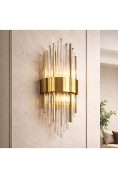genric Luxury Crystal Battery Wall Sconce - 45 cm - Two Bulbs