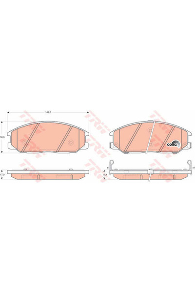 TRW Set plăcuțe de frână, frână pe disc GDB3297