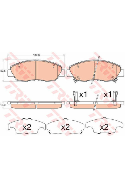 TRW Set plăcuțe de frână, frână pe disc GDB3609