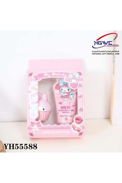 MY MELODY مجموعة مرطب شفاه وكريم لليدين بشخصيات كرتونية