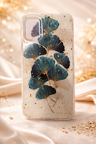 Xiaomi Gold Glam Case Poco M3 cu frunze Ginkgo și accente aurii