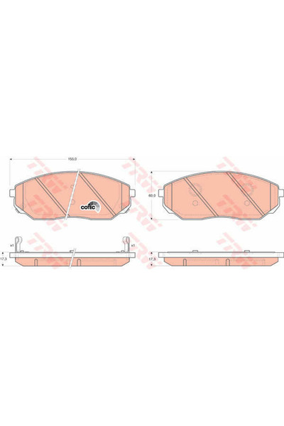 TRW Set plăcuțe de frână, frână pe disc GDB3343
