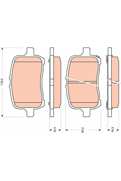 TRW Set plăcuțe de frână, frână pe disc GDB1755