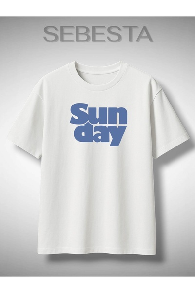 Sebesta Fashion تي شيرت Sun Day مطبوع بريميوم كبير الحجم