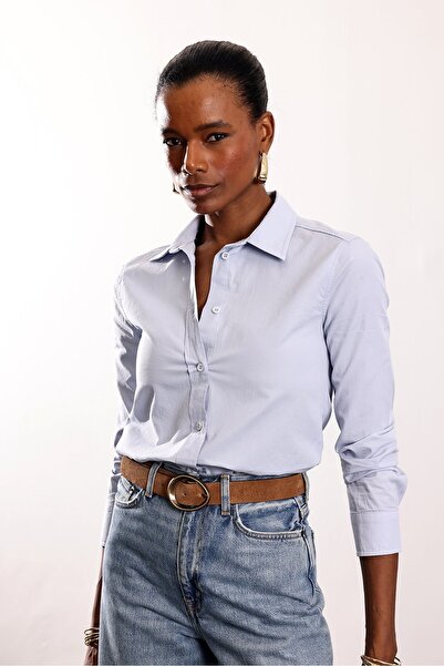 5in1Canpolat Plava Slim fit košulja 17449