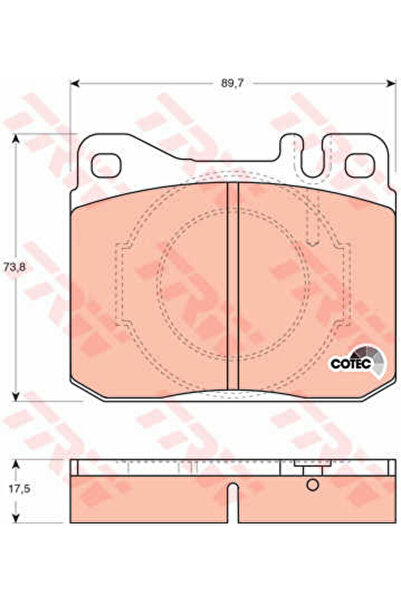 TRW Σετ τακάκια φρένων, δισκόφρενο GDB264