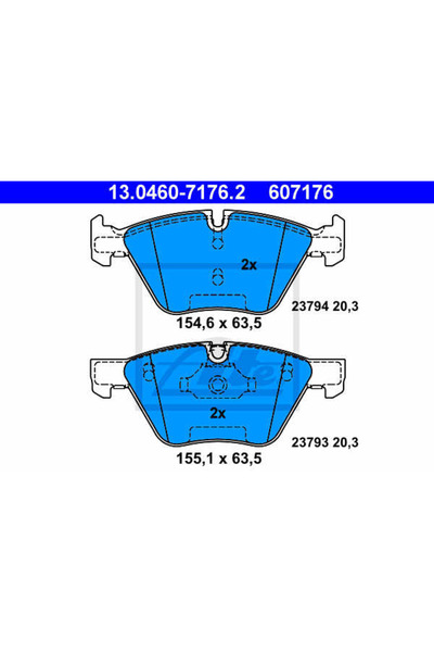 Ate Σετ τακάκια φρένων, δισκόφρενο 13.0460-7176.2