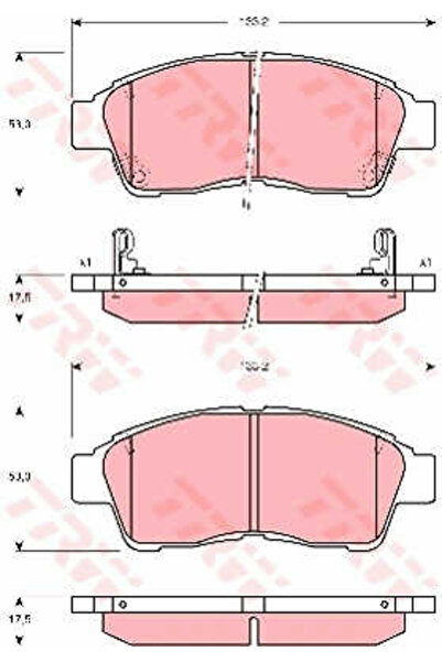 TRW Σετ τακάκια φρένων, δισκόφρενο GDB3300