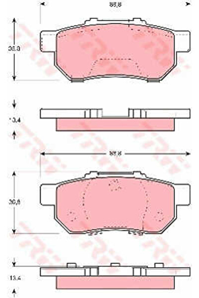 TRW Σετ τακάκια φρένων, δισκόφρενο GDB3113