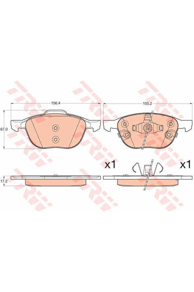TRW Set de plăcuțe de frână, frână pe disc GDB2059