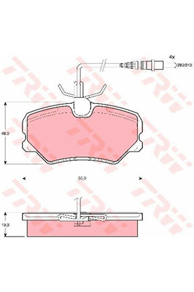 TRW Set plăcuțe de frână, frână pe disc GDB1039