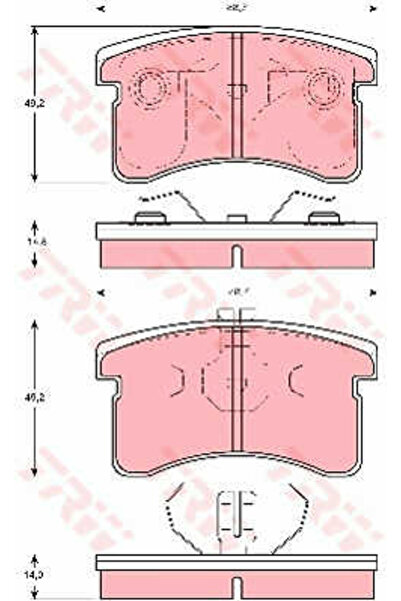 TRW Σετ τακάκια φρένων, δισκόφρενο GDB3126