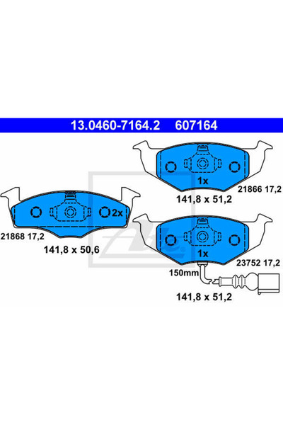 Ate Set plăcuțe de frână, frână pe disc 13.0460-7164.2